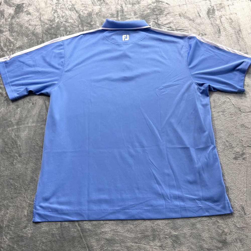 FJ FootJoy Polo Shirt Mens 2XL Blue Golf Casual Short Sleeve Performance Stretch